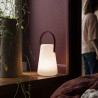 LANTERNE LED ANSE CUIR 20X14CM
