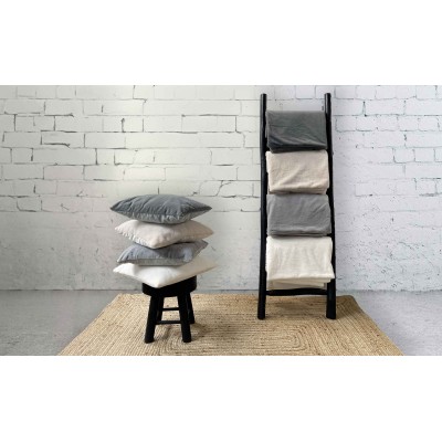 PLAID ESTEBE FAUSSE FOURRURE GRIS CLAIR GM