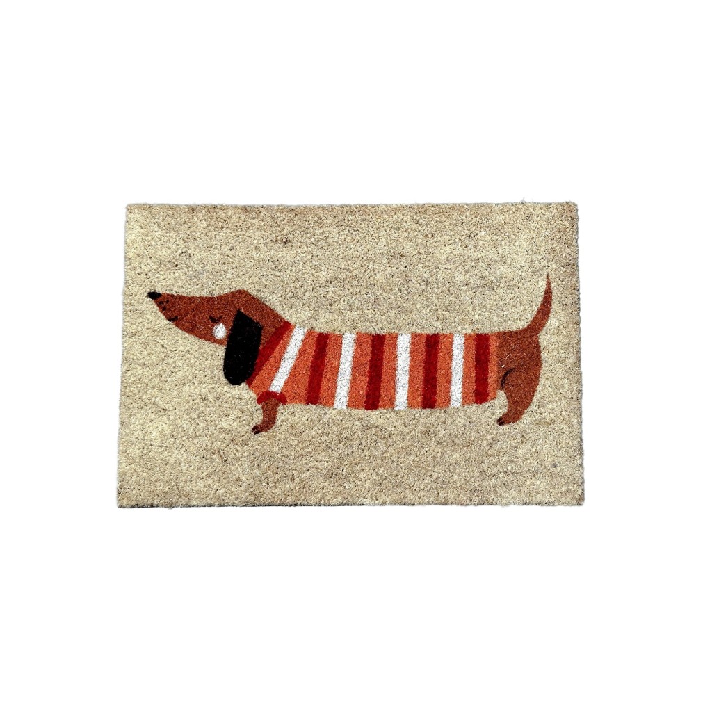PAILLASSON COCO 40X60CM IMPRIME TECKEL MANTEAU