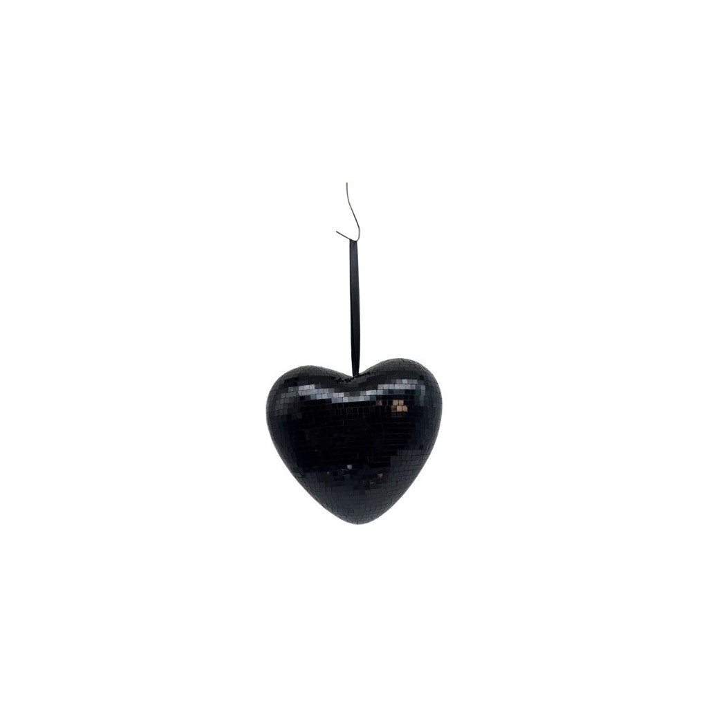 COEUR A FACETTE 19X9X18 CM COLORIS NOIR