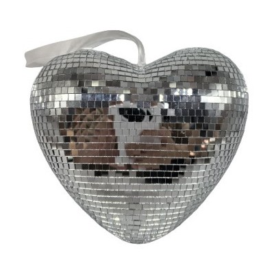 COEUR A FACETTE 19X9X18 CM COLORIS SILVER