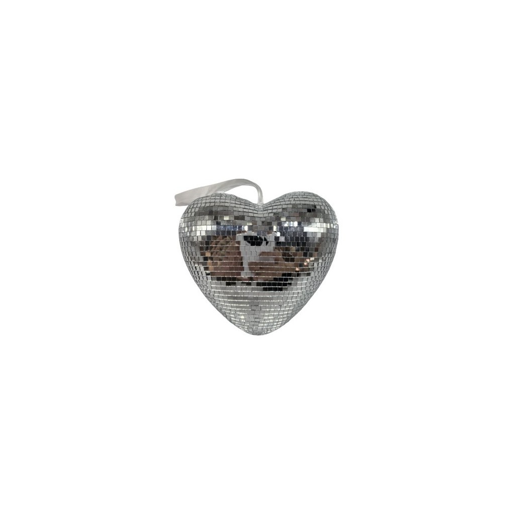 COEUR A FACETTE 19X9X18 CM COLORIS SILVER