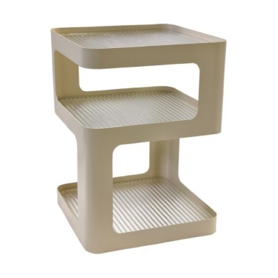 TABLE D'APPOINT 3 NIVEAUX METAL IVOIRE
