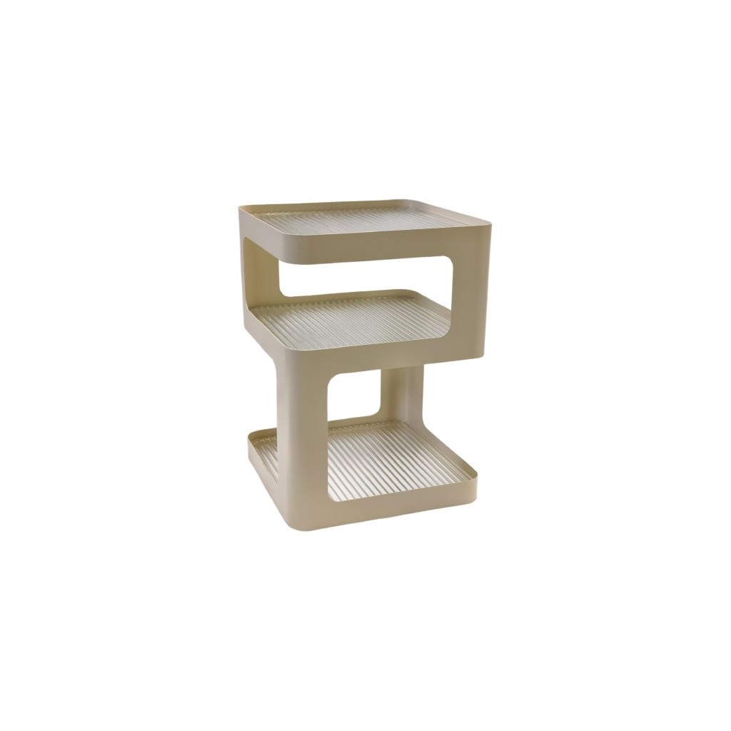 TABLE D'APPOINT 3 NIVEAUX METAL IVOIRE