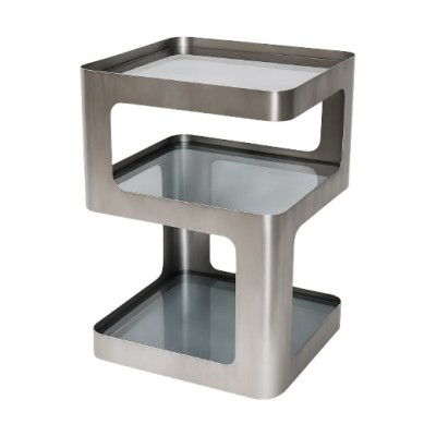 TABLE D'APPOINT  3 NIVEAUX METAL BROSSE