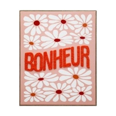TOILE IMPRIMEE ET TUFTEE BONHEUR 40X50CM