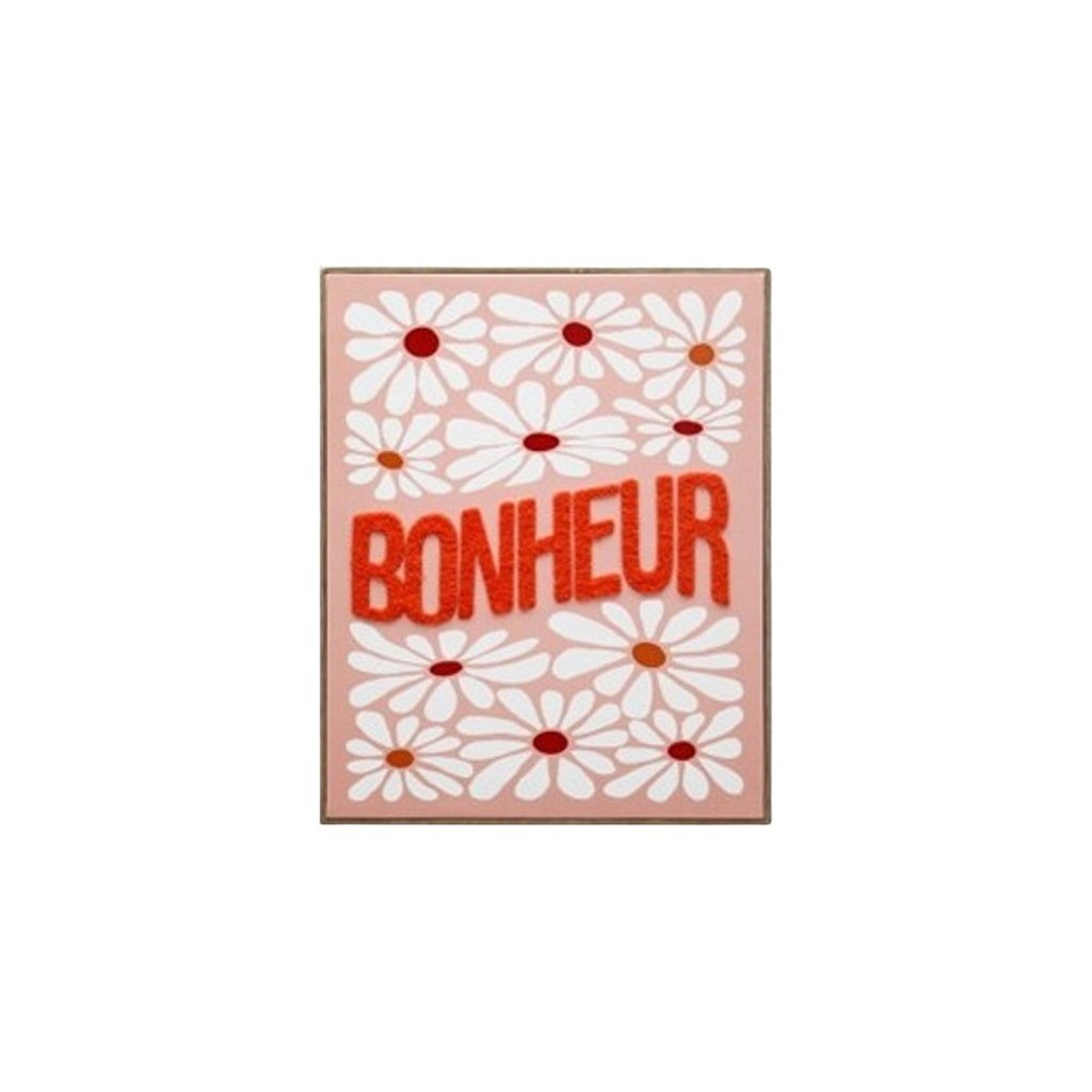 TOILE IMPRIMEE ET TUFTEE BONHEUR 40X50CM
