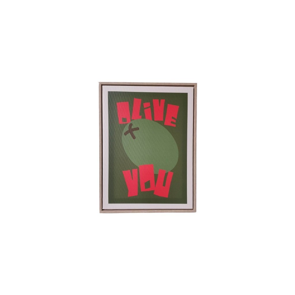 TOILE DECORATIVE OLIVE YOU 30X40 CM
