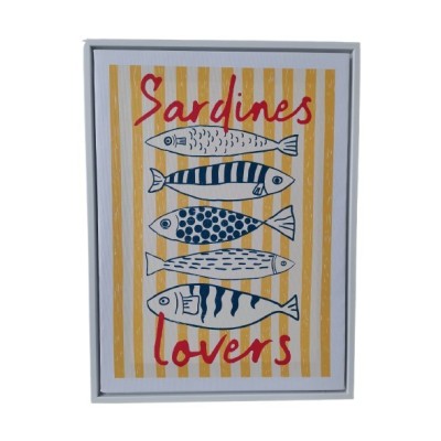 TOILE DECORATIVE SARDINES LOVERS 30X40 CM