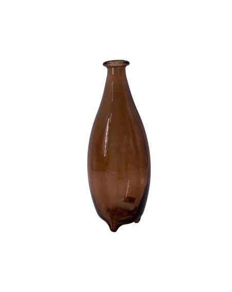 VASE BOUTEILLE S/PIEDS 38CM COGNAC