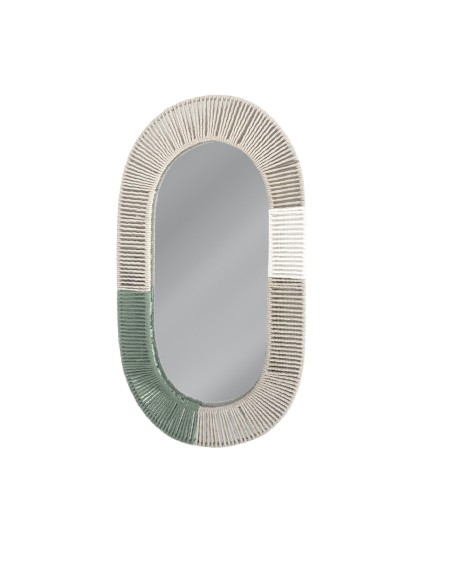 MIROIR MONICA CORDE COTON BICOLORE 55X30CM