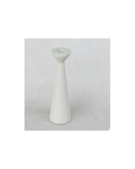 BOUGEOIR ALU LAQUE BLANC HT 20 CM